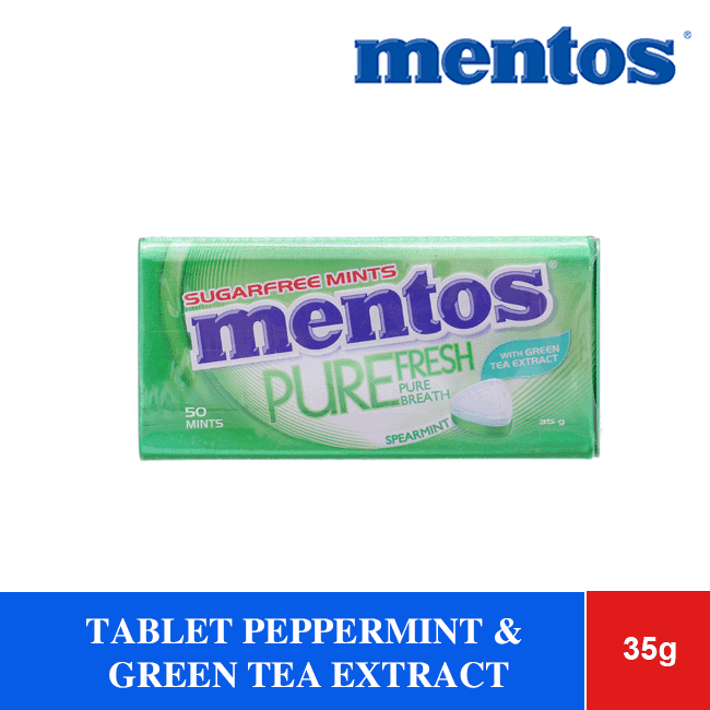 Mentos Pure Fresh Tablet Peppermint & Green Tea Extract 35g x 6 Tins x 12 Boxes wholesale product