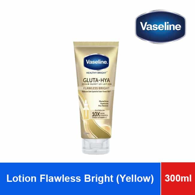 Vaseline Lotion Healthy Bright Gluta-Hya Serum Burst UV Flawless Bright (Yellow) 300ml x 12 tubes wholesale product