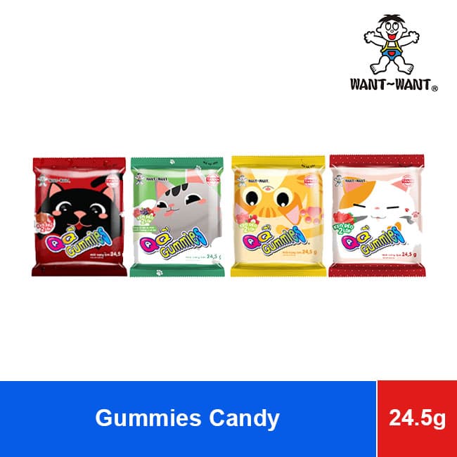 WANT WANT QQ GUMMIES – CAT PAW DOUBLE LAYER FRUITY FLAVOR 24.5G wholesale product